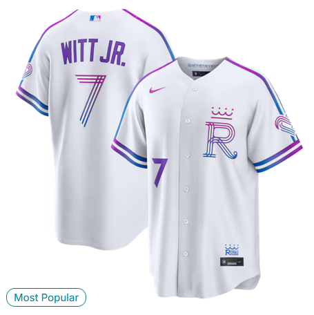 Men Kansas City Royals #7 Witt Jr. white Nike MLB 2026 City Connect Jersey